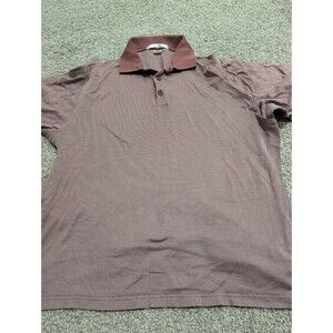 Perry Ellis Short Sleeve Polo Shirt Men's Large Mauve/Brownish Red